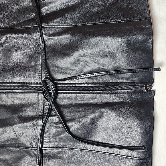 Pelle Studio Wilsons Leather Women's Black Leather Jacket Leopard Lining & Cuffs - Picture 6 of 14